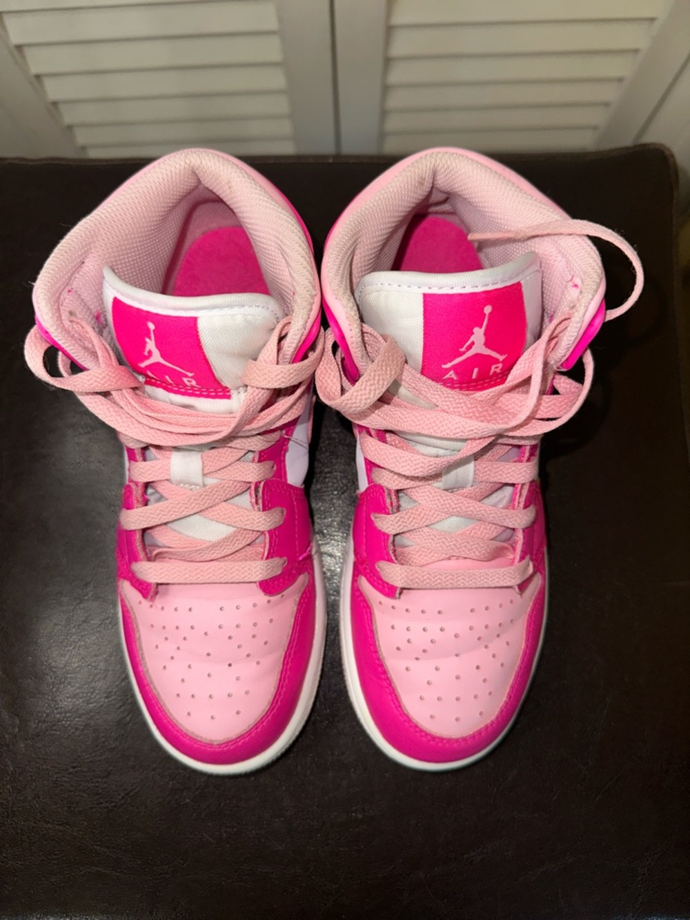 (SOLD) Kids Jordan 1 Mid (GS) “Fierce Pink” Sneakers… - Picture 8 of 11